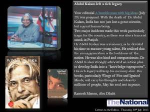 Abdul Kalam left a rich legacy