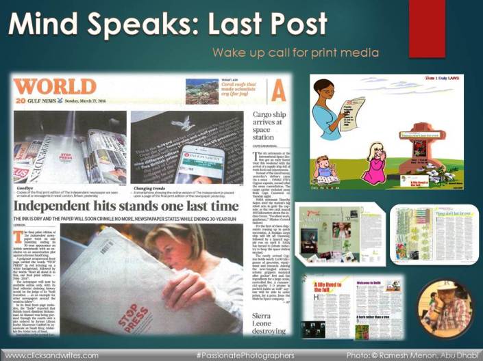 Mind Speaks - Last Post - Wake up call for print media