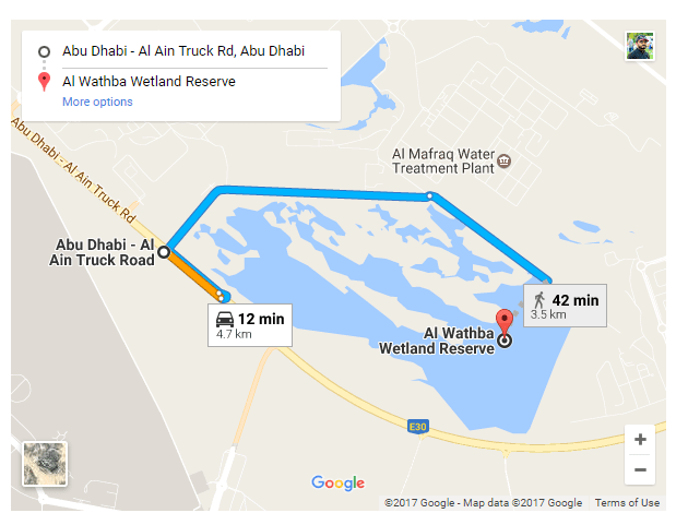 Al WAthba Wetland Reserve map