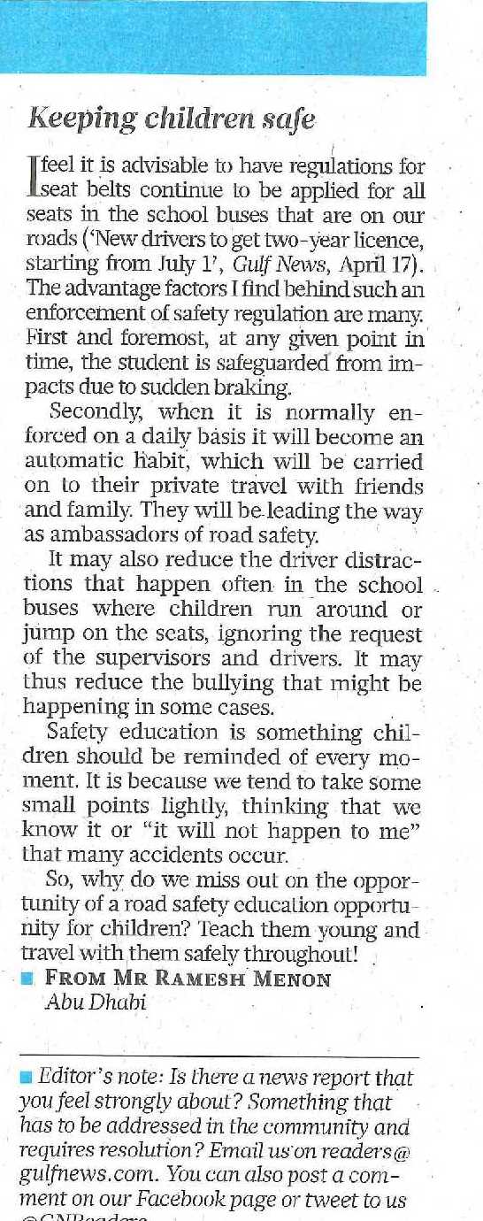 24-04-2017 Gulf News - Keeping Children Safe